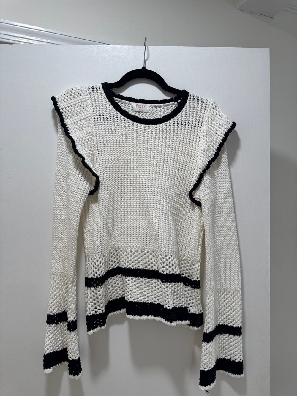 Fate Cream Sweater with Black Trim